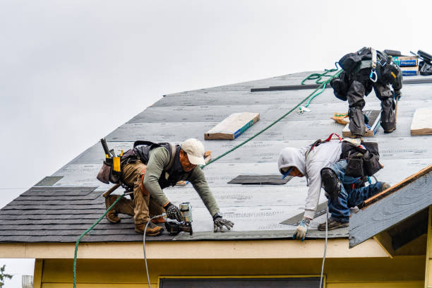 Professional Gutter Installation technician working in Olivia, NC